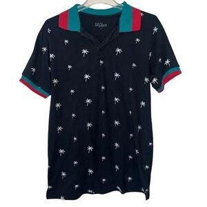 Galaxy by Harvic Polo Shirt with Palm Trees Size Large